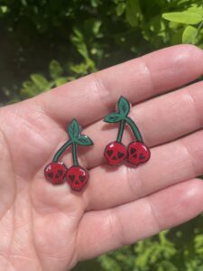 Cherry Skull Earrings