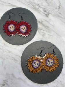 Flower Skull Earrings